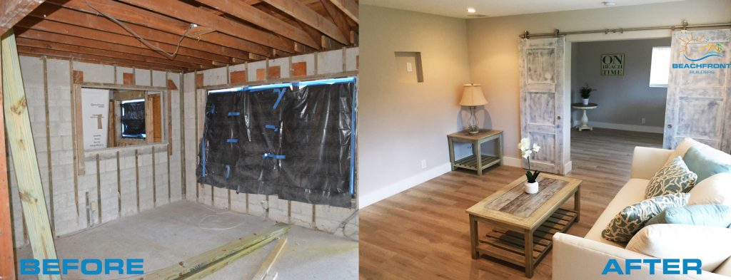 living room before and after